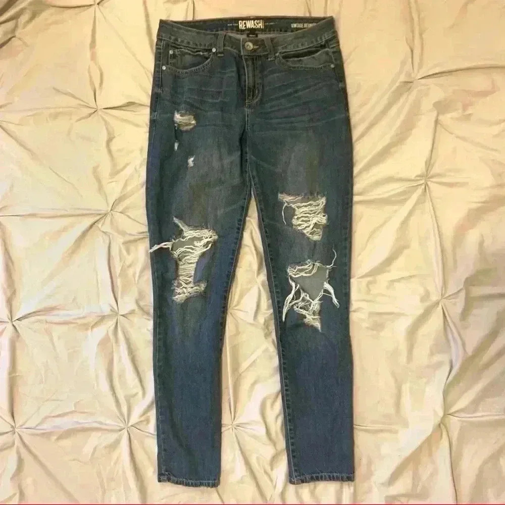 Rewash blue distressed skinny jeans
